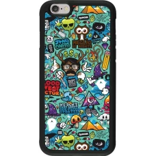 iPhone 6/6s Case Hülle - Silikon schwarz Mixed Cartoons Turquoise