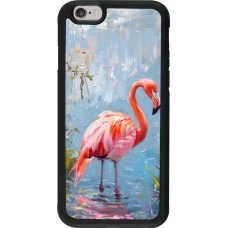 Coque iPhone 6/6s - Silicone rigide noir Paint Flamingo