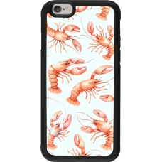 iPhone 6/6s Case Hülle - Silikon schwarz Muster von pastellfarbenen Hummern
