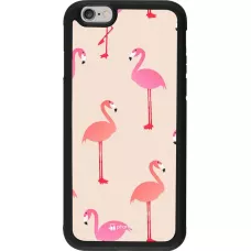 Coque iPhone 6/6s - Silicone rigide noir Pink Flamingos Pattern