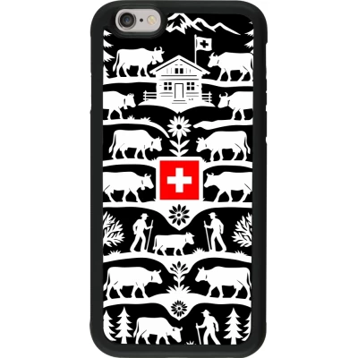 Coque iPhone 6/6s - Silicone rigide noir Poya Suisse 3 noir