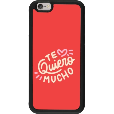 Coque iPhone 6/6s - Silicone rigide noir Saint Valentines Day 26 Te quiero mucho
