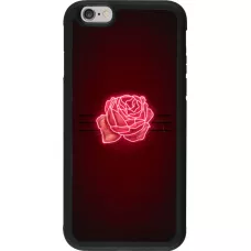 Coque iPhone 6/6s - Silicone rigide noir Spring 23 neon rose