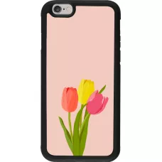 Coque iPhone 6/6s - Silicone rigide noir Spring 23 tulip trio