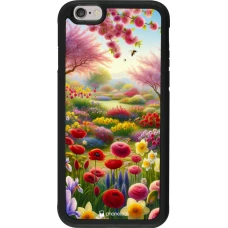 Coque iPhone 6/6s - Silicone rigide noir Spring 25 Bouquet printemps