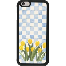 Coque iPhone 6/6s - Silicone rigide noir Blue vichy tulips Spring 2026