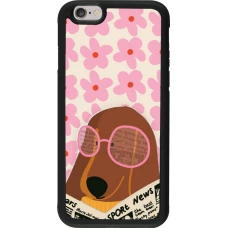 Coque iPhone 6/6s - Silicone rigide noir Dog with newspaper Spring 2026
