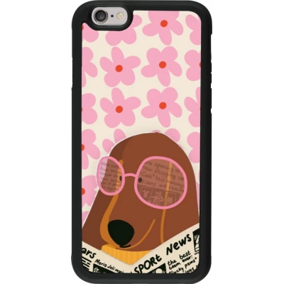 Coque iPhone 6/6s - Silicone rigide noir Dog with newspaper Spring 2026