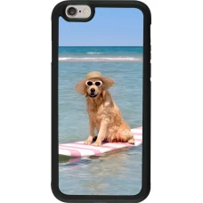 Coque iPhone 6/6s - Silicone rigide noir Summer Dog on Paddle