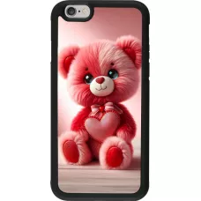 iPhone 6/6s Case Hülle - Silikon schwarz Valentin 2024 Rosaroter Teddybär
