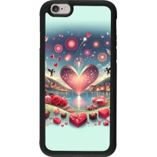 Coque iPhone 6/6s - Silicone rigide noir Valentine 2025 Chic