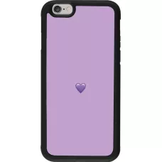 Coque iPhone 6/6s - Silicone rigide noir Valentine 2023 purpule single heart