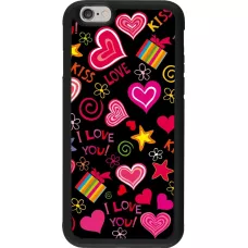 iPhone 6/6s Case Hülle - Silikon schwarz Valentine 2023 love symbols