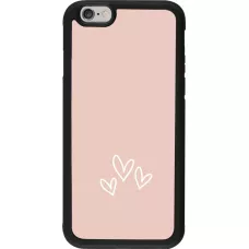 Coque iPhone 6/6s - Silicone rigide noir Valentine 2023 three minimalist hearts