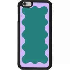 iPhone 6/6s Case Hülle - Silikon schwarz Wavy Rectangle Green Purple