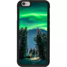 Coque iPhone 6/6s - Silicone rigide noir Winter 22 Northern Lights