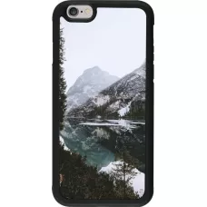 Coque iPhone 6/6s - Silicone rigide noir Winter 22 snowy mountain and lake