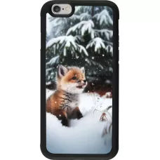 iPhone 6/6s Case Hülle - Silikon schwarz Weihnachten 2023 Fuechslein Tanne