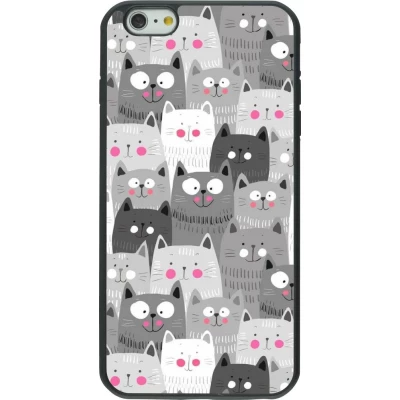 Hülle iPhone 6 Plus / 6s Plus - Silikon schwarz Katzenschwärme