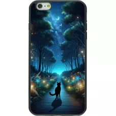 iPhone 6 Plus / 6s Plus Case Hülle - Silikon schwarz Schwarze Katze Spaziergang
