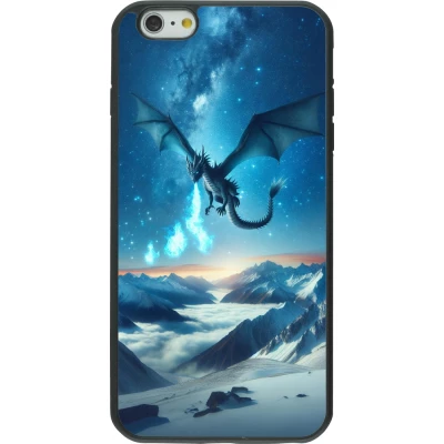 Coque iPhone 6 Plus / 6s Plus - Silicone rigide noir Dragon nocturne montagne