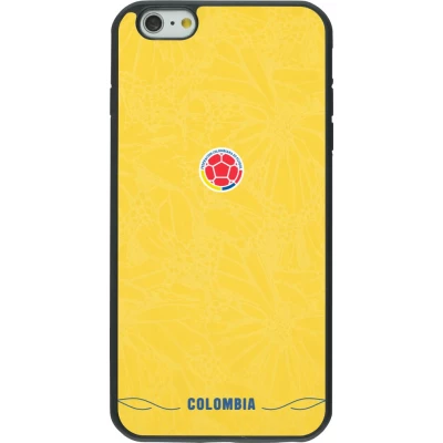 Coque iPhone 6 Plus / 6s Plus - Silicone rigide noir Maillot de football Colombie 2026 personnalisable