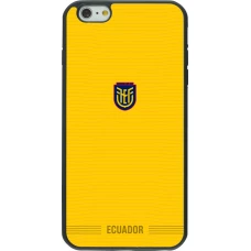 Coque iPhone 6 Plus / 6s Plus - Silicone rigide noir Maillot de football Équateur 2026 personnalisable