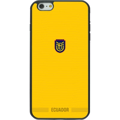 Coque iPhone 6 Plus / 6s Plus - Silicone rigide noir Maillot de football Équateur 2026 personnalisable