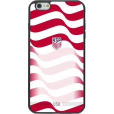 Coque iPhone 6 Plus / 6s Plus - Silicone rigide noir Maillot de football États-Unis 2026 personnalisable