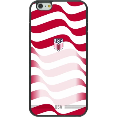 Coque iPhone 6 Plus / 6s Plus - Silicone rigide noir Maillot de football États-Unis 2026 personnalisable