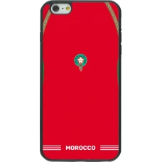 Coque iPhone 6 Plus / 6s Plus - Silicone rigide noir Maillot de football Maroc 2026 personnalisable