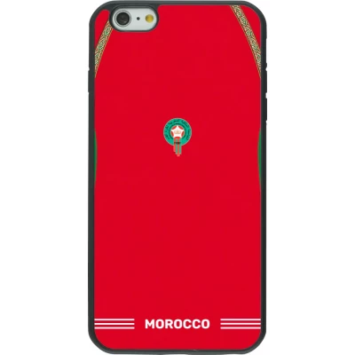 Coque iPhone 6 Plus / 6s Plus - Silicone rigide noir Maillot de football Maroc 2026 personnalisable