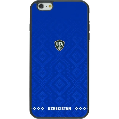 Coque iPhone 6 Plus / 6s Plus - Silicone rigide noir Maillot de football Ouzbékistan 2026 personnalisable