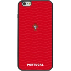 Coque iPhone 6 Plus / 6s Plus - Silicone rigide noir Maillot de football Portugal 2026 personnalisable