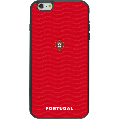 Coque iPhone 6 Plus / 6s Plus - Silicone rigide noir Maillot de football Portugal 2026 personnalisable