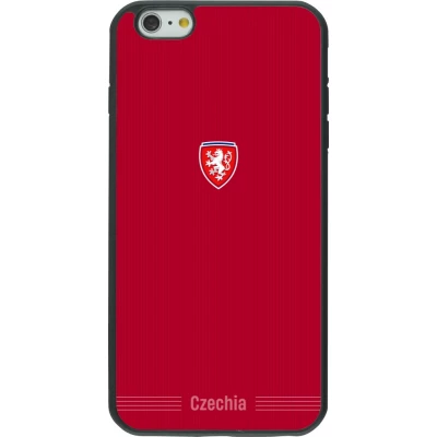 Coque iPhone 6 Plus / 6s Plus - Silicone rigide noir Maillot de football Répuplique Tchèque 2026 personnalisable