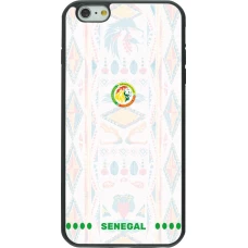 Coque iPhone 6 Plus / 6s Plus - Silicone rigide noir Maillot de football Sénégal 2026 personnalisable