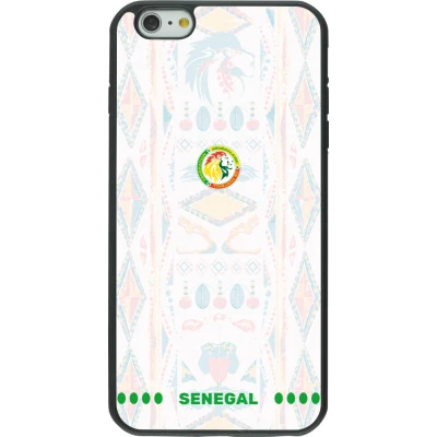 Coque iPhone 6 Plus / 6s Plus - Silicone rigide noir Maillot de football Sénégal 2026 personnalisable