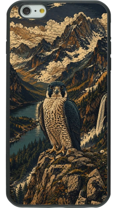 Coque iPhone 6 Plus / 6s Plus - Silicone rigide noir Linocut Faucun pèlerin