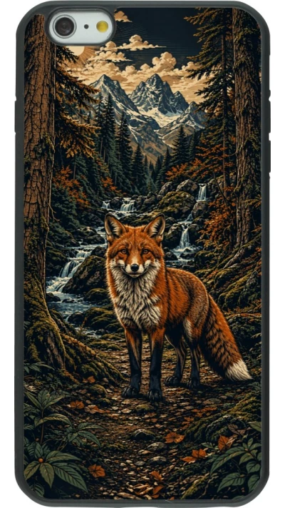 Coque iPhone 6 Plus / 6s Plus - Silicone rigide noir Linocut Renard