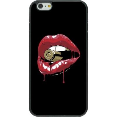 Hülle iPhone 6 Plus / 6s Plus - Silikon schwarz Lips bullet