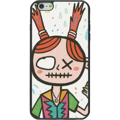 Coque iPhone 6 Plus / 6s Plus - Silicone rigide noir Little Girl Sketch