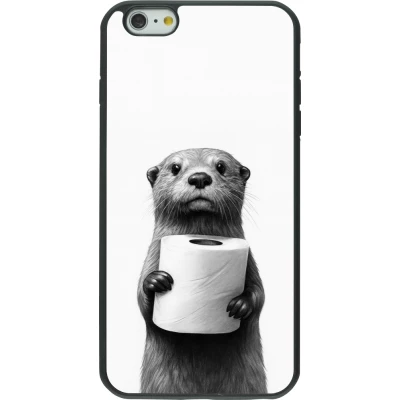 Coque iPhone 6 Plus / 6s Plus - Silicone rigide noir Loutre papier de toilette