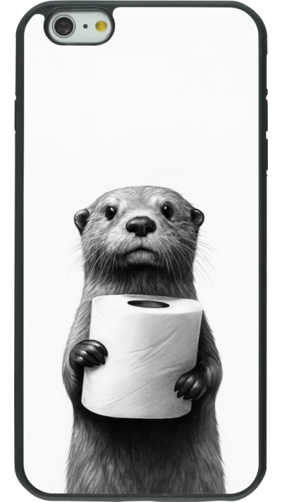 iPhone 6 Plus / 6s Plus Case Hülle - Silikon schwarz Otter Toilettenpapier