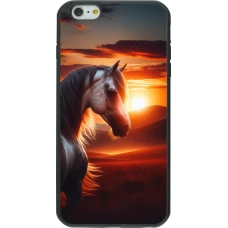 iPhone 6 Plus / 6s Plus Case Hülle - Silikon schwarz Majestätischer Sonnenuntergang Pferd