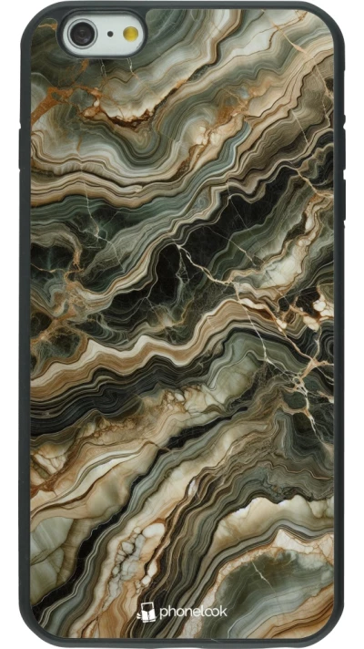 iPhone 6 Plus / 6s Plus Case Hülle - Silikon schwarz Oliv Marmor