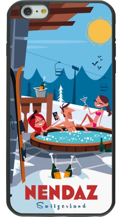 iPhone 6 Plus / 6s Plus Case Hülle - Silikon schwarz Nendaz Mountain Jacuzzi