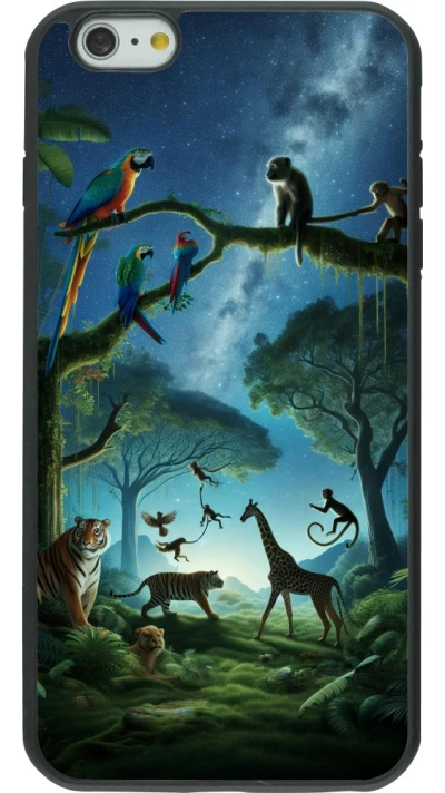 iPhone 6 Plus / 6s Plus Case Hülle - Silikon schwarz Paradies der exotischen Tiere