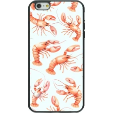 iPhone 6 Plus / 6s Plus Case Hülle - Silikon schwarz Muster von pastellfarbenen Hummern