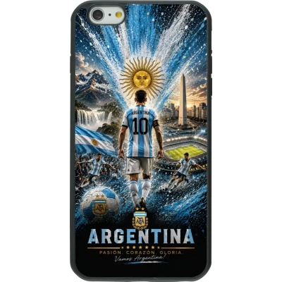 Coque iPhone 6 Plus / 6s Plus - Silicone rigide noir Football Argentine splash 2026